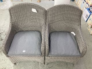 2 X JOHN LEWIS RATTAN GARDEN ARMCHAIRS