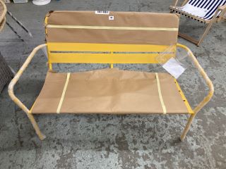 JOHN LEWIS TWO SEATER METAL GARDEN BENCH IN YELLOW