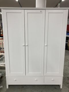 JOHN LEWIS WILTON THREE DOOR TWO DRAWER WARDROBE IN WHITE