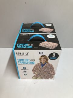 2 X HOMEDICS COMFORT PRO TRANSFORM HEATED VIBRATING THROWS