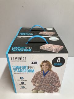 2 X HOMEDICS COMFORT PRO TRANSFORM HEATED VIBRATING THROWS