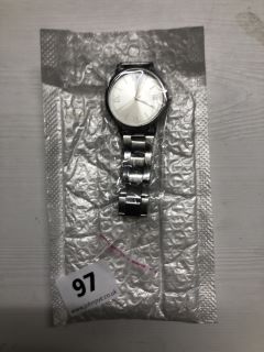 SILVER FACED WRIST WATCH