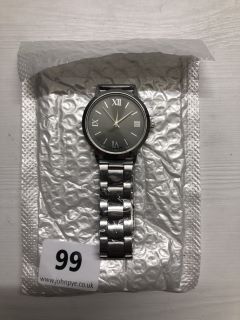 SILVER FACED WRIST WATCH