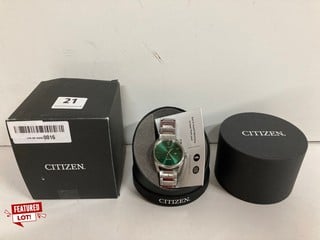 CITIZEN MEN'S ECO-DRIVE WATCH GREEN DIAL RRP:£150