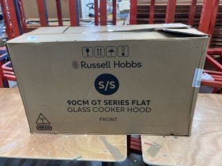 RUSSELL HOBBS 90CM GT SERIES FLAT GLASS COOKER HOOD MODEL NO: RHFGCH901SS