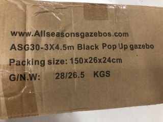 ALL SEASONS GAZEBOS BLACK POP UP GAZEBO