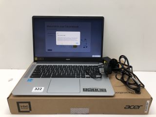 ACER CHROMEBOOK  314 128GB EMMC LAPTOP IN PURE SILVER: MODEL NO N21Q7 (WITH BOX & CHARGE UNIT). INTEL PENTIUM  SILVER  N6000, 4GB RAM,   [JPTN40228]