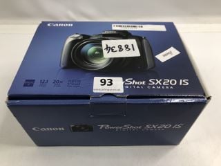 CANON POWERSHOT SX20 IS DIGITAL CAMERA IN BLACK/BROWN. (WITH BOX)  [JPTN40278]