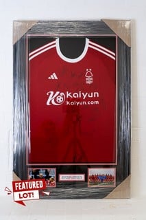Nottingham Forest home shirt from the 2023/24 season, Signed by Nuno Espririto Santo and the 2023-2024 squad - Certificate of Authenticity included. NO Buyer's Premium  or  VAT is chargeable on this