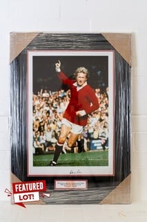 Signed and framed photo of Manchester United legend Denis Law Certificate of Authenticity included. NO Buyer's Premium or VAT is chargeable on this lot ( Guide price £100-£200)