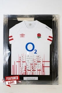 England rugby jersey - player issue from the 2023-24 season signed by the Touring squad of 2024 . NO Buyer's Premium or VAT is chargeable on this lot ( Guide Price £400-£500)