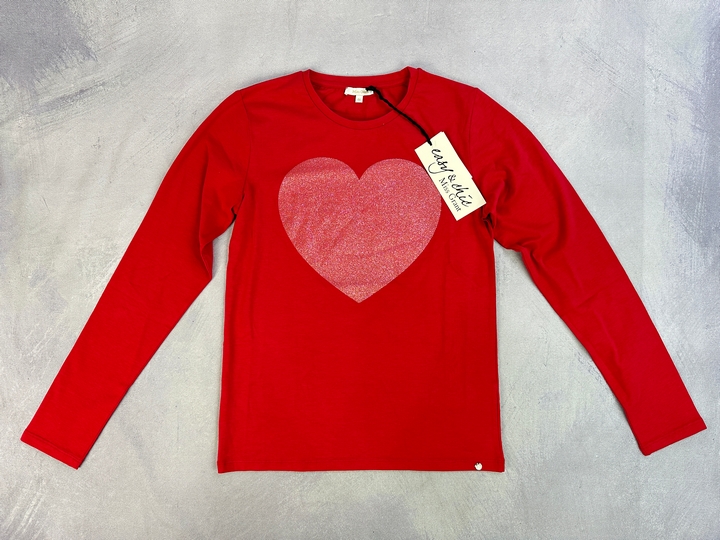 Miss Grant Girls Glitter Heart Top - Size 14 Years 44