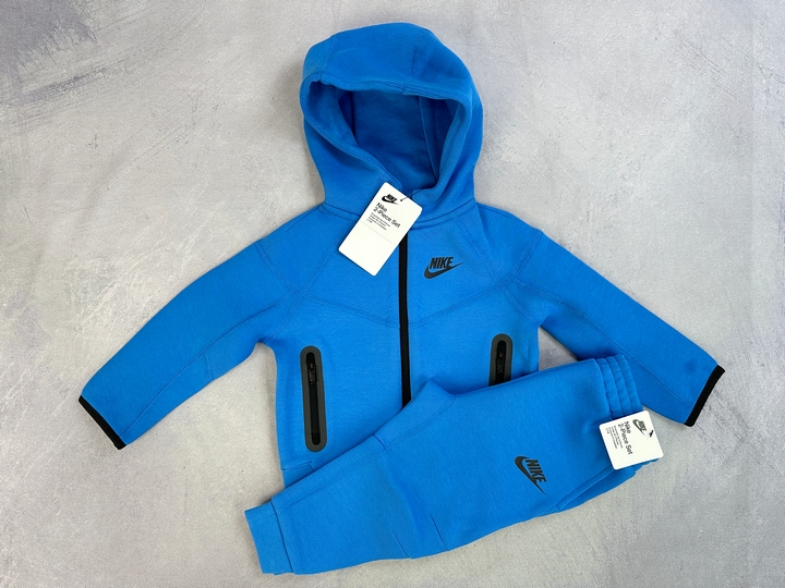 Nike Baby Tech Fleece Tracksuit In Blue - Size 24 M