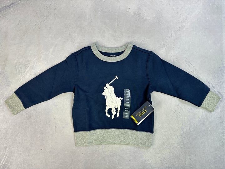 Polo Ralph Lauren Boys Navy Logo Sweater - Size 2 Years