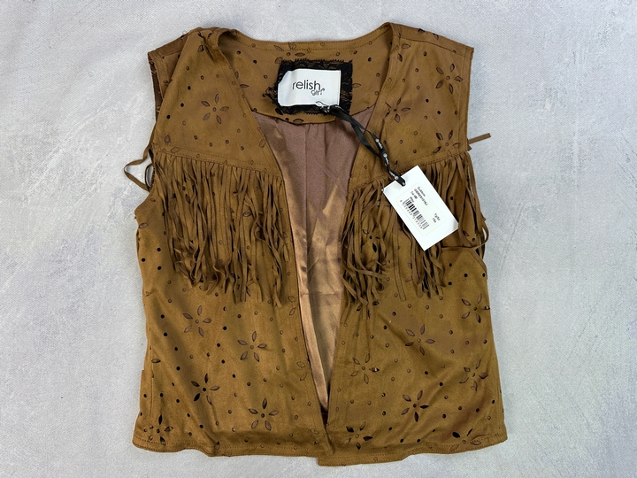 Relish  Suede Feel Waistcoat - Size 16 Years