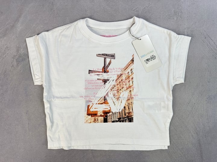 Zadig & Voltaire Girls Cotton Photo Print T-Shirt - Size 6 Years