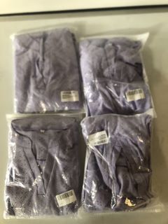 A BOX OF LADIES CLOTHING TO INCLUDE LIGHT BLUE TOPS