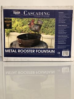 A ALPINE METAL ROOSTER FOUNTAIN