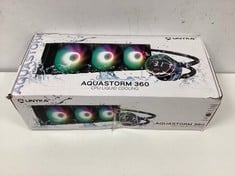 UNYKA AQUASTORM 360 LIQUID COOLED CPU (ORIGINAL RRP - €85.91) IN BLACK. (WITH BOX. FOR MORE DETAILS ABOUT THE CONDITION AND COMPONENTS, SEE PICTURES) [JPTZ6666]