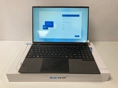 AOCWEL A6 512GB LAPTOP IN SILVER (WITH BOX AND CHARGER, KEYBOARD WITH FOREIGN LAYOUT). INTEL CELERON N5095, 12 GB RAM, [JPTZ6707].