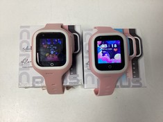 SAVEFAMILY 4G ICONIC + SMARTWATCH (ORIGINAL RRP - €210.00) IN PINK STRAP. (2 X SAVEFAMILY 4G ICONIC + SMARTWATCHES WITH BOX AND CHARGER, SEE PICTURES FOR POSSIBLE FAULTS OR DEFECTS. CHARGERS CONTAINE