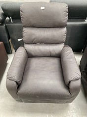 MANUAL FOLDING ARMCHAIR IN DARK BROWN LEATHER (GRAZED ON BACKREST).