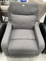 ONE FABRIC RECLINER, CHARCOAL GREY.