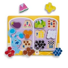 50 X MELISSA & DOUG BLUE'S CLUES & YOU! CHUNKY WOODEN JIGSAW PUZZLE - REFRIGERATOR FOOD (10 PIECES).