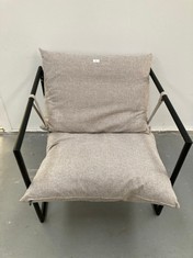 KILHE CORDUROY LOUNGE CHAIR CHARCOAL GREY PUFF.