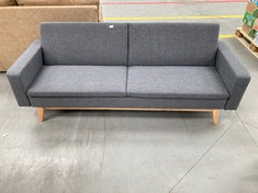 REINE SOFA BED 3 SEATER GREY INCLUDING TWO CUSHIONS.