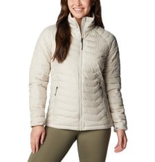 COLUMBIA WOMEN'S FINE DOWN JACKET BEIGE COLOUR SIZE L - LOCATION 16C.