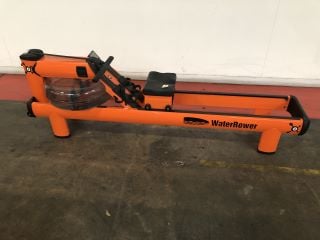 M1 HIRISE WATER ROWER WITH S4 PERFORMANCE MONITOR COMMERCIAL MACHINE IN ORANGE AND BLACK - RRP £1499