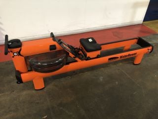 M1 HIRISE WATER ROWER WITH S4 PERFORMANCE MONITOR COMMERCIAL MACHINE IN ORANGE AND BLACK - RRP £1499