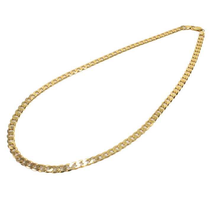 9ct Yellow Gold Curb Chain, 50cm, 27.5g.  Auction Guide: £500-£700 (VAT Only Payable on Buyers Premium)