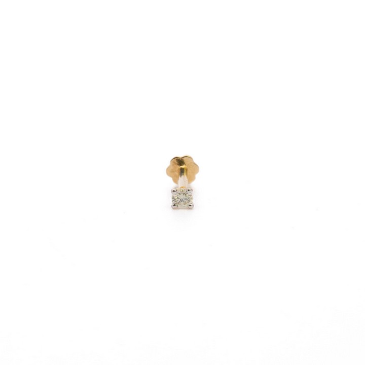 18K Yellow 0.07ct Diamond Nose, Lip and Ear Stud, 0.3g (VAT Only Payable on Buyers Premium)