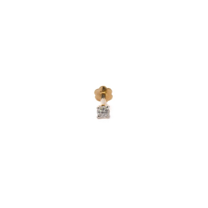 18K Yellow 0.075ct Diamond Nose, Lip and Ear Stud, 0.3g (VAT Only Payable on Buyers Premium)