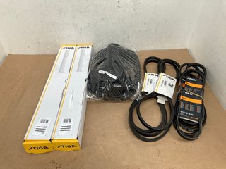 QTY OF GENERAL ITEMS TO INCLUDE STIGA DECK DRIVE BELTS IN BLACK: LOCATION - C 10