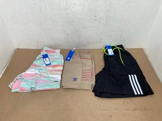 3 X ADIDAS CLOTHING TO INCLUDE TREFOIL SHORTS IN BLACK - UK SIZE: 4: LOCATION - C 11