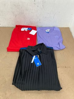 3 X ADIDAS CLOTHING TO INCLUDE BASEBALL DRESS - UK SIZE: 8: LOCATION - C 11