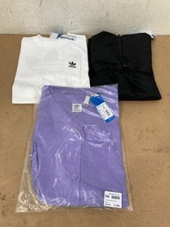 3 X ADIDAS CLOTHING TO INCLUDE TEE DRESS - UK SIZE: 12: LOCATION - C 11