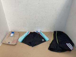 3 X ADIDAS CLOTHING TO INCLUDE LARGE LOGO SHORTS - UK SIZE: 6: LOCATION - C 11