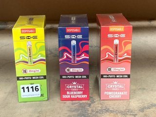 3 X BOX OF 10 DISPOSABLE VAPES TO INCLUDE CRYSTAL 600 PUFF LEMON AND LIME (PLEASE NOTE: 18+YEARS ONLY. ID MAY BE REQUIRED): LOCATION - D0