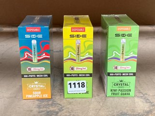 3 X BOX OF 10 DISPOSABLE VAPES TO INCLUDE CRYSTAL 600 PUFF LEMON AND LIME (PLEASE NOTE: 18+YEARS ONLY. ID MAY BE REQUIRED): LOCATION - D0