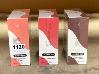 3 X BOX OF 10 DISPOSABLE VAPES TO INCLUDE ELFBAR 600 PUFF CHERRY COLA (PLEASE NOTE: 18+YEARS ONLY. ID MAY BE REQUIRED): LOCATION - D0