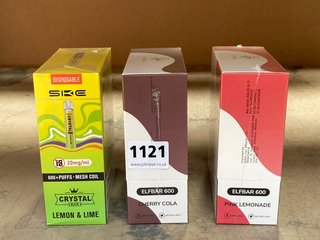 3 X BOX OF 10 DISPOSABLE VAPES TO INCLUDE ELFBAR 600 PUFF CHERRY COLA (PLEASE NOTE: 18+YEARS ONLY. ID MAY BE REQUIRED): LOCATION - D0