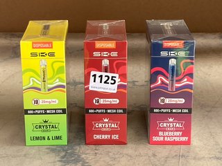 3 X BOX OF 10 DISPOSABLE VAPES TO INCLUDE CRYSTAL 600 PUFF LEMON AND LIME (PLEASE NOTE: 18+YEARS ONLY. ID MAY BE REQUIRED): LOCATION - D0