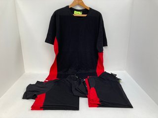 QTY OF VELTUFF REAL WORKWEAR SHORT SLEEVE T-SHIRTS IN BLACK AND RED - UK SIZE: XXL: LOCATION - C 15