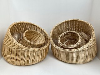 2 X OUTDOOR WICKER SEATS IN NATURAL: LOCATION - C 15