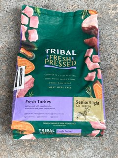 TRIBAL FRESH PRESSED DOG FOOD WITH FRESH TURKEY 12KG - BBE: OCTOBER 2025: LOCATION - C 15