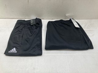 2 X ADIDAS MENS SLIM FIT PANTS IN BLACK - UK SIZE: SMALL AND 2XL: LOCATION - A 2